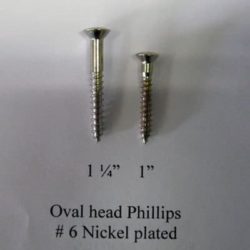 #6 x 1 1/4 Nickel oval head phillips (qty 5)