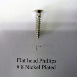 #8 x 1 Nickel flat head phillips-qty 5